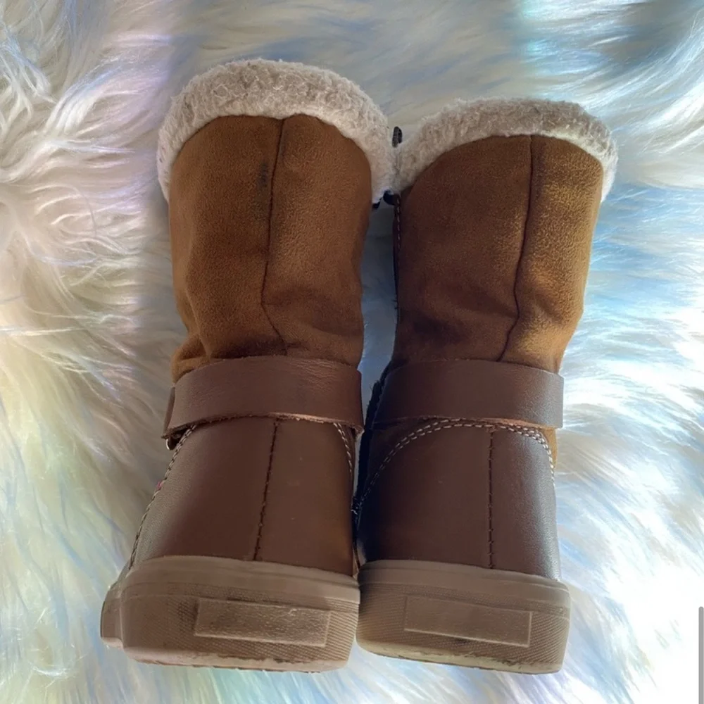 Andrea Side Zipper Toddler Brown High Boots